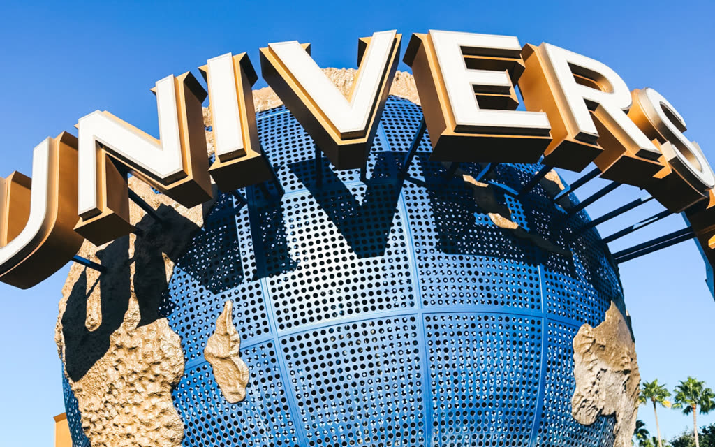 Universal globe fountain at Universal Orlando Resort, Florida