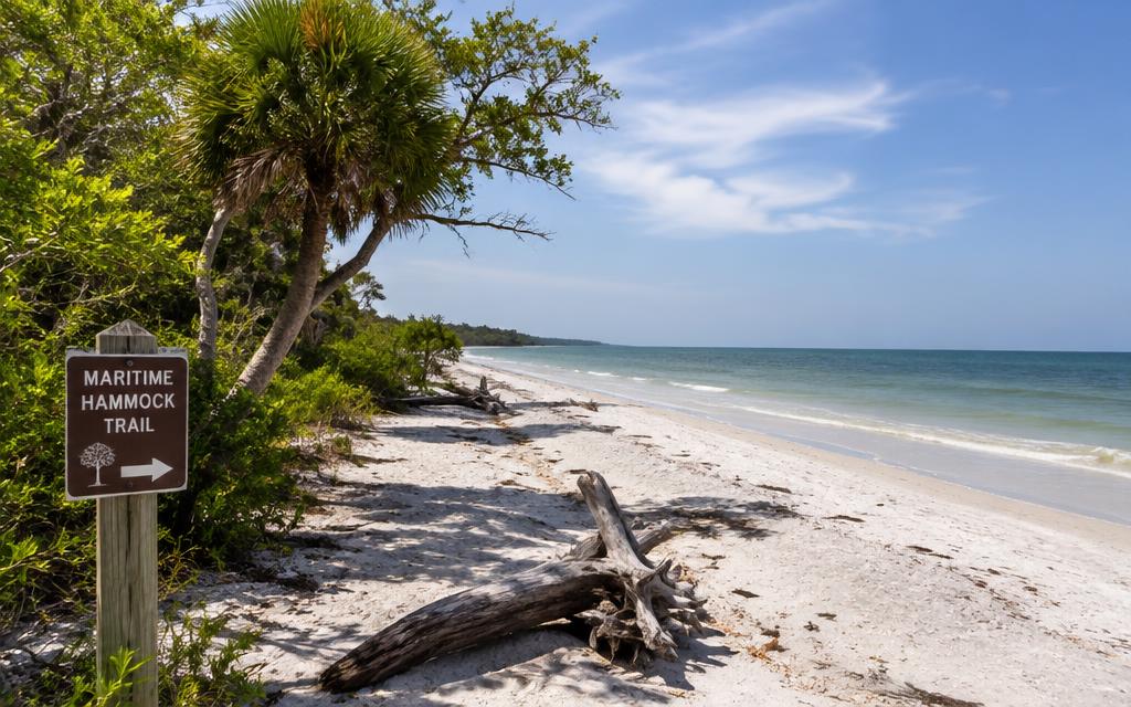 Driftwood on a quiet state park beach